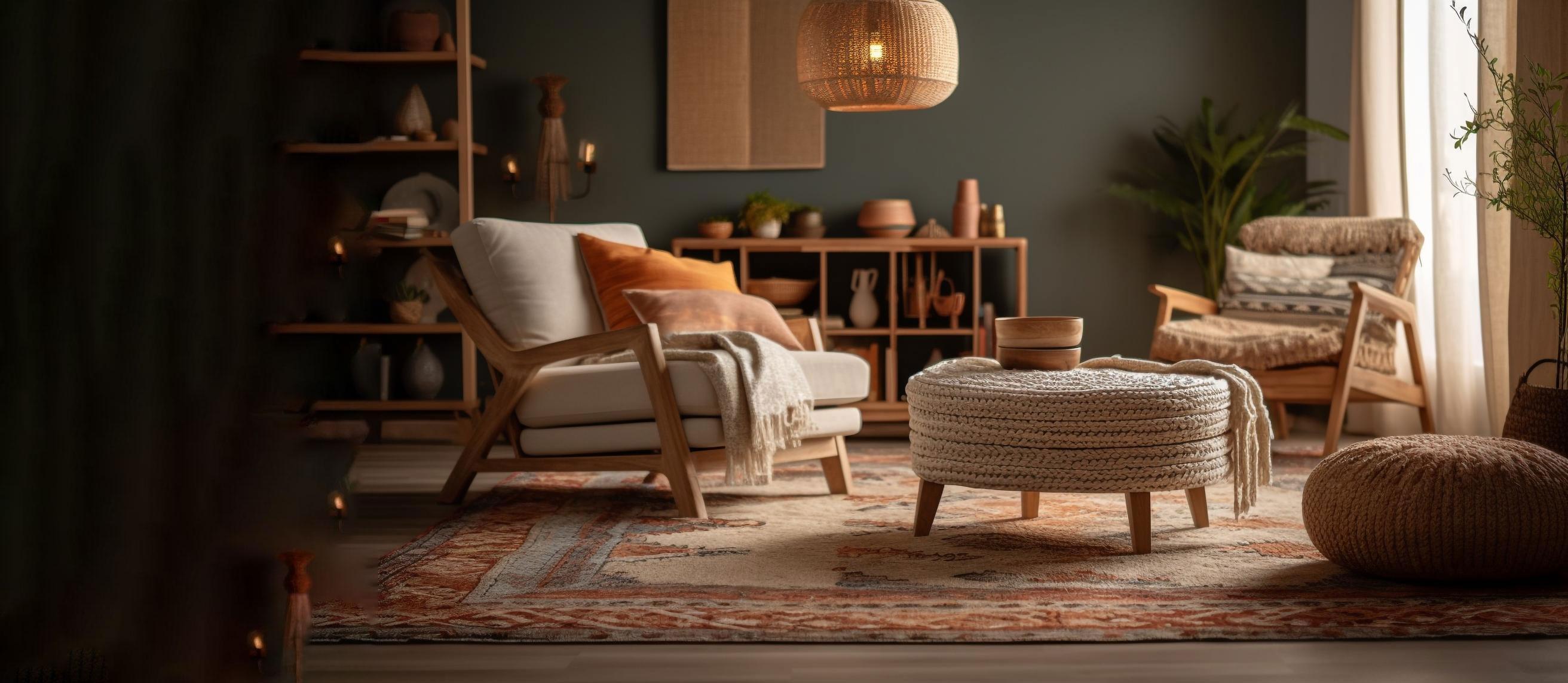 Warm interieur met een luxe FLAID vloerkleed